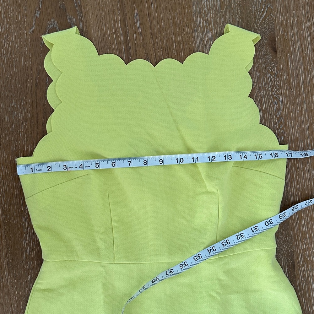 LOFT Lemon Yellow Scalloped Collar Mini Dress size 4 - Picture 8 of 9